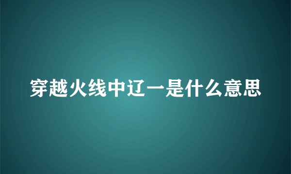 穿越火线中辽一是什么意思