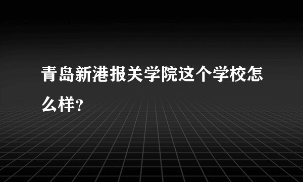 青岛新港报关学院这个学校怎么样？