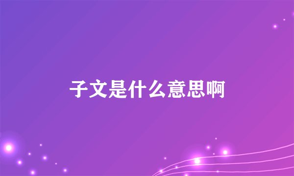 子文是什么意思啊