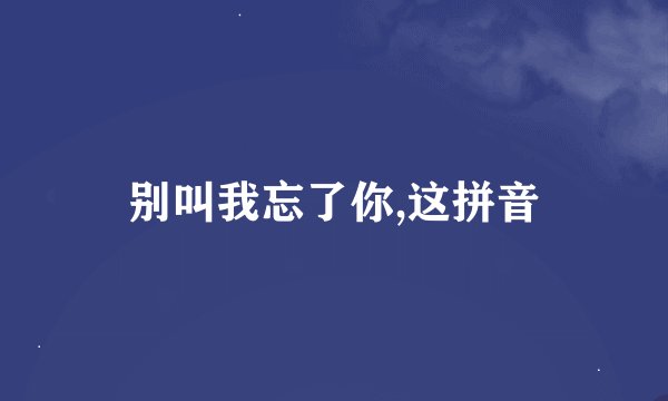别叫我忘了你,这拼音