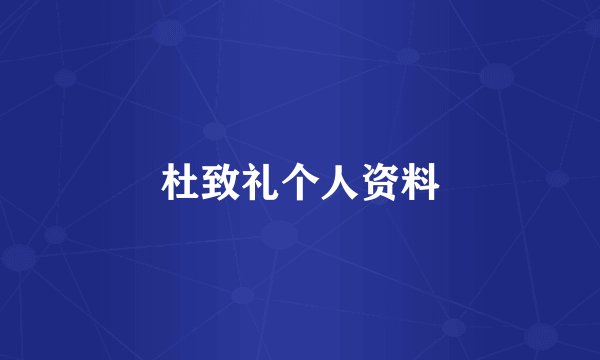 杜致礼个人资料