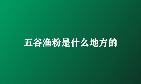 五谷渔粉是什么地方的