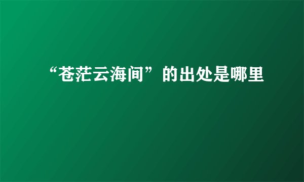 “苍茫云海间”的出处是哪里