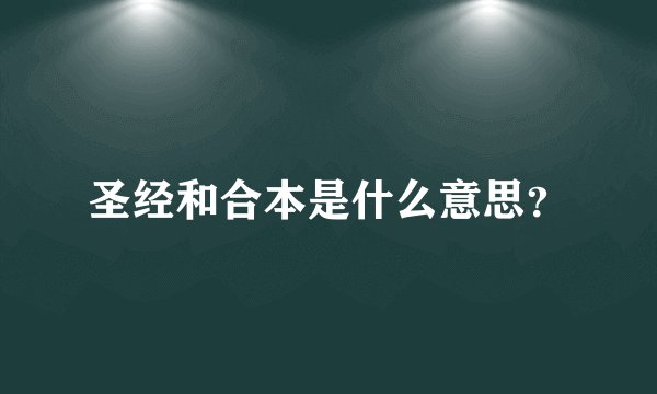 圣经和合本是什么意思?