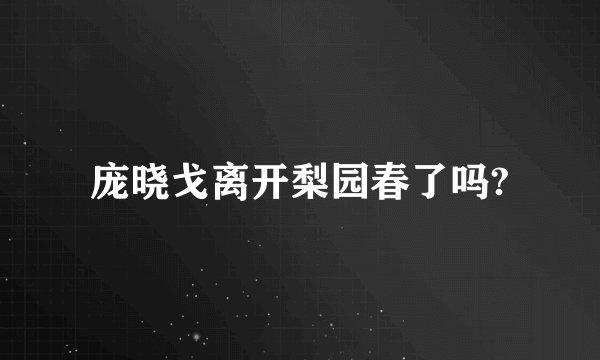 庞晓戈离开梨园春了吗?