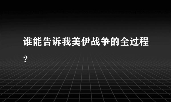 谁能告诉我美伊战争的全过程？