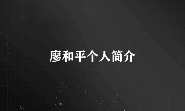 廖和平个人简介