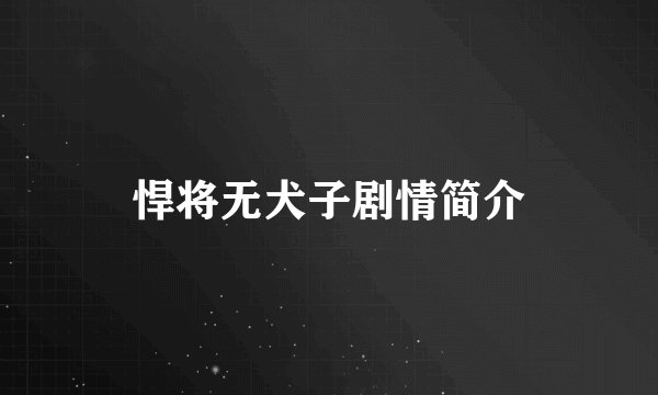 悍将无犬子剧情简介