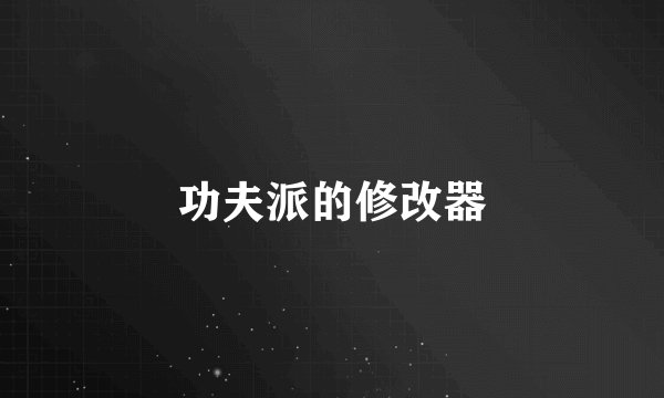 功夫派的修改器