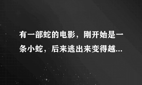 有一部蛇的电影，刚开始是一条小蛇，后来逃出来变得越来越大，最后到游乐场吃人，叫什么名字啊！