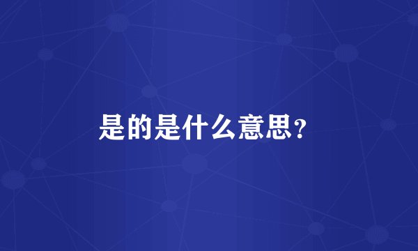是的是什么意思?
