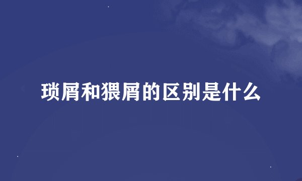 琐屑和猥屑的区别是什么