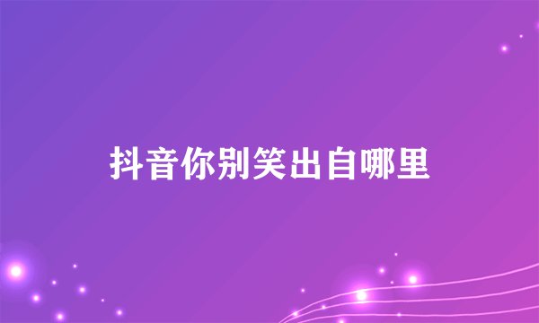 抖音你别笑出自哪里