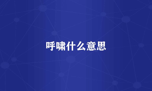 呼啸什么意思