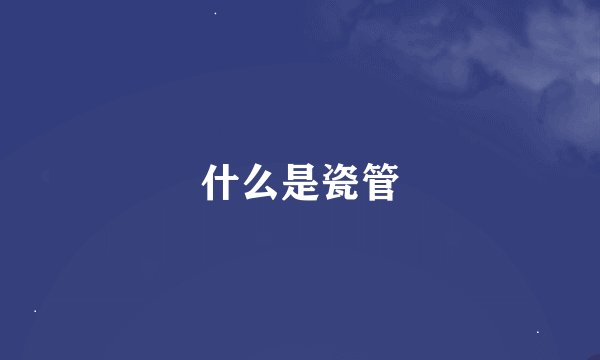 什么是瓷管