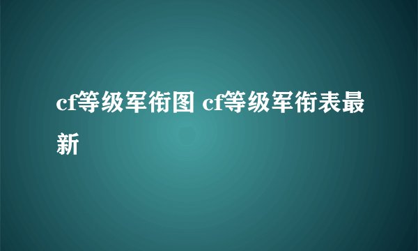 cf等级军衔图 cf等级军衔表最新
