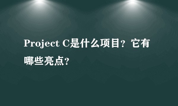 Project C是什么项目？它有哪些亮点？