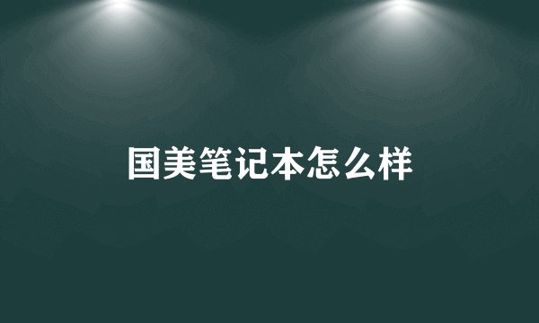 国美笔记本怎么样