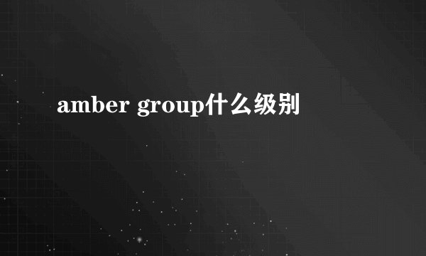 amber group什么级别
