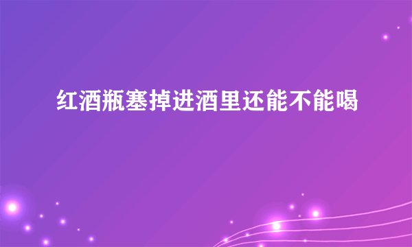 红酒瓶塞掉进酒里还能不能喝