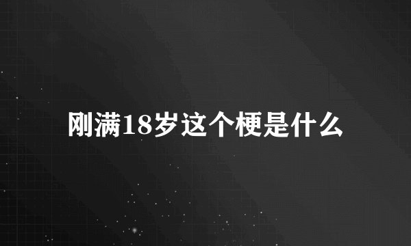 刚满18岁这个梗是什么