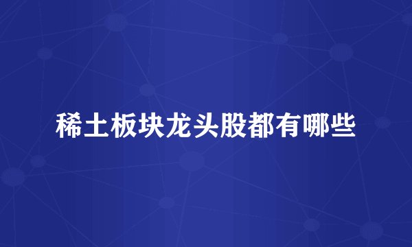 稀土板块龙头股都有哪些