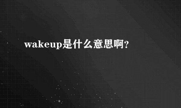 wakeup是什么意思啊？