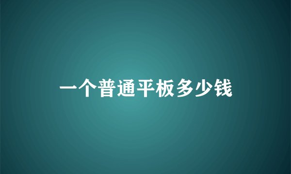 一个普通平板多少钱