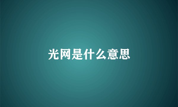光网是什么意思