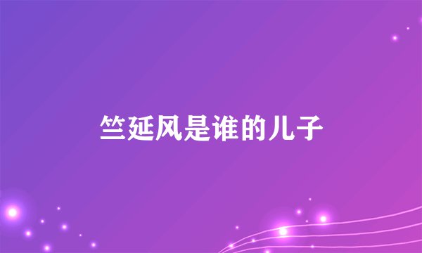 竺延风是谁的儿子