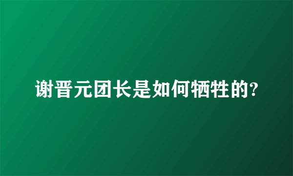 谢晋元团长是如何牺牲的?