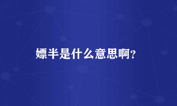嫖半是什么意思啊？