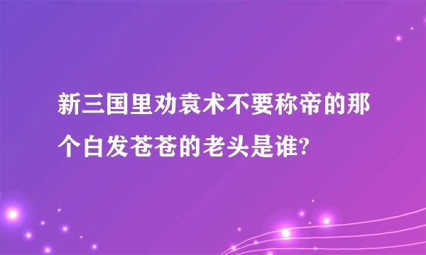 新三国里劝袁术不要称帝的那个白发苍苍的老头是谁?
