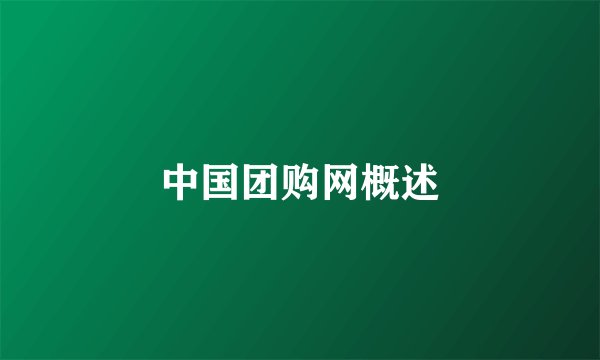 中国团购网概述