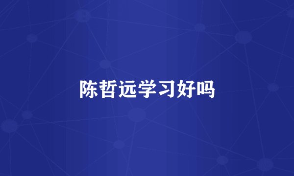陈哲远学习好吗