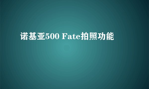 诺基亚500 Fate拍照功能