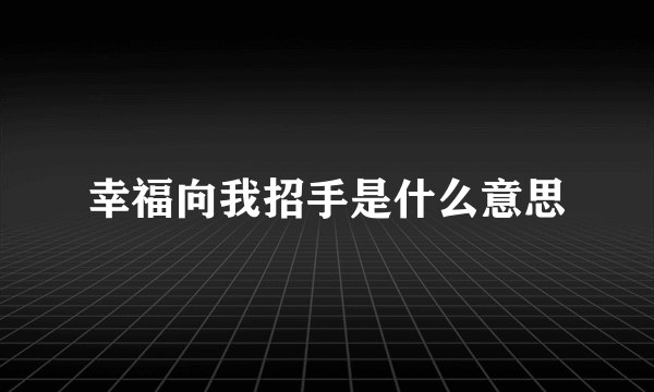 幸福向我招手是什么意思