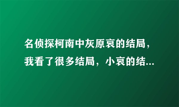 名侦探柯南中灰原哀的结局，我看了很多结局，小哀的结局都很悲惨，很多结局，看着看着都哭了，结局到底是
