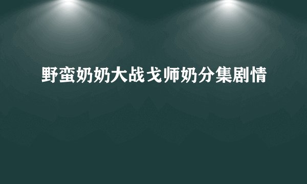 野蛮奶奶大战戈师奶分集剧情