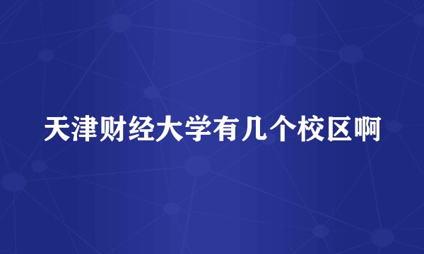 天津财经大学有几个校区啊