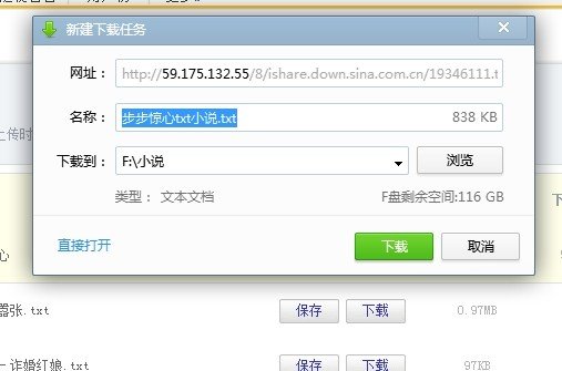 怎么在新浪上下载小说?