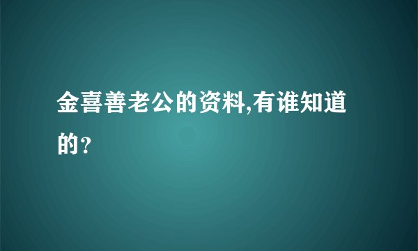 金喜善老公的资料,有谁知道的?