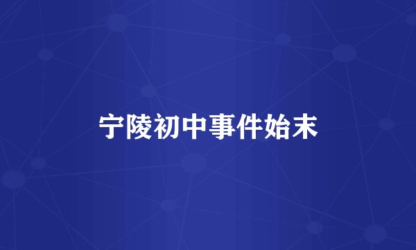 宁陵初中事件始末
