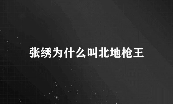 张绣为什么叫北地枪王