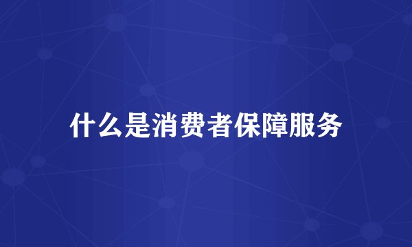 什么是消费者保障服务