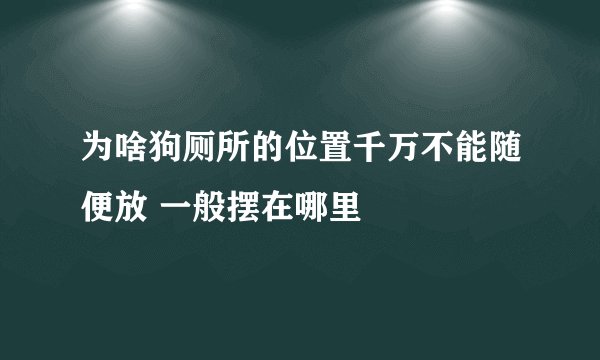 为啥狗厕所的位置千万不能随便放 一般摆在哪里