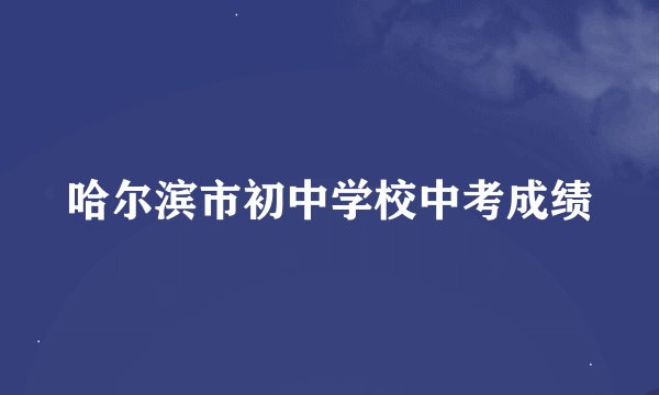 哈尔滨市初中学校中考成绩
