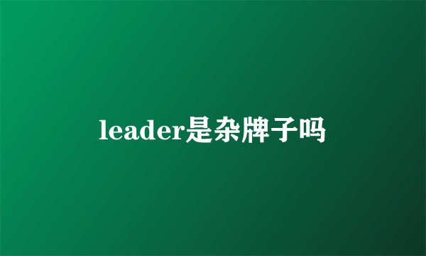 leader是杂牌子吗
