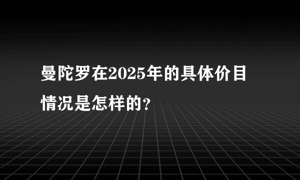 曼陀罗在2025年的具体价目情况是怎样的？