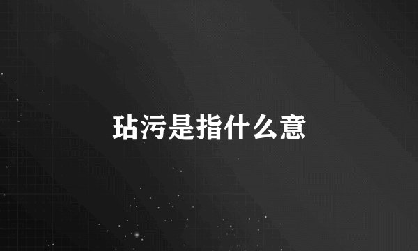 玷污是指什么意
